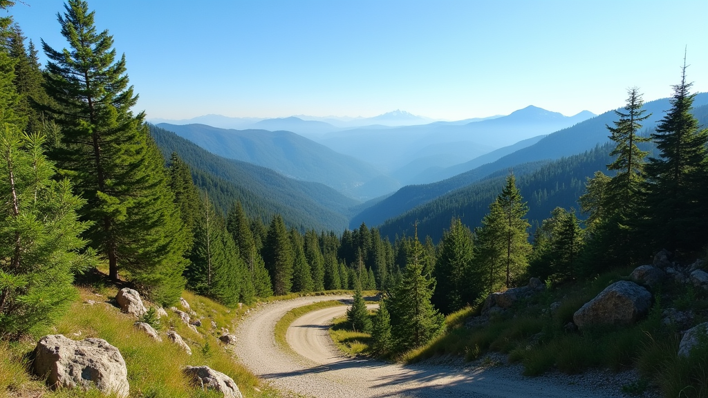 Scenic trail through nature