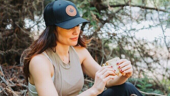 multi-day-hiker eating prepared food