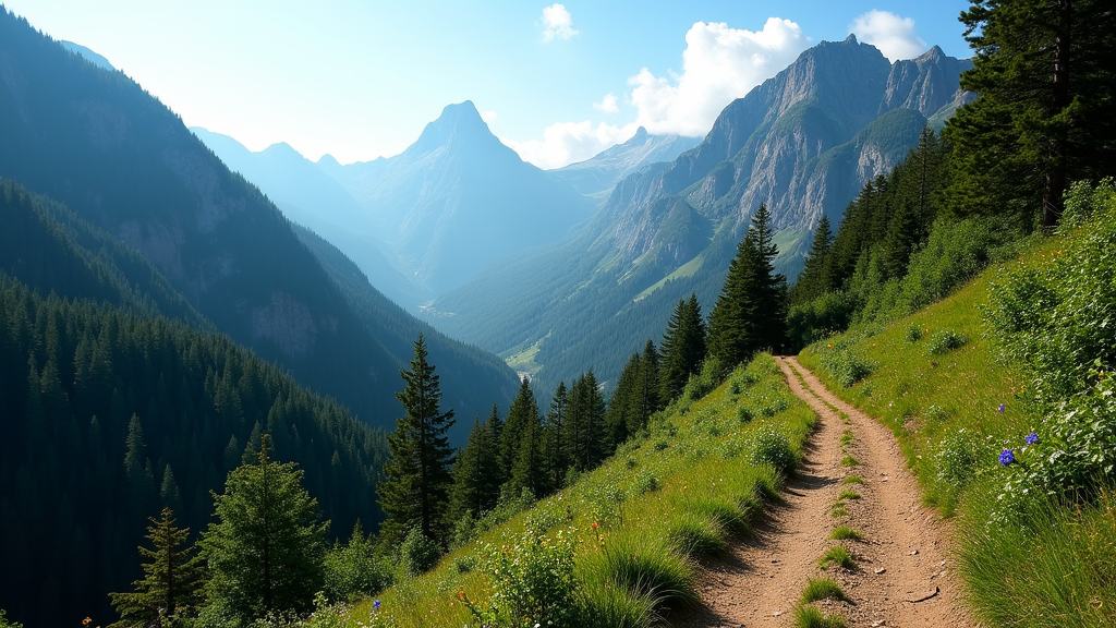 Scenic trail with lush greenery in the background